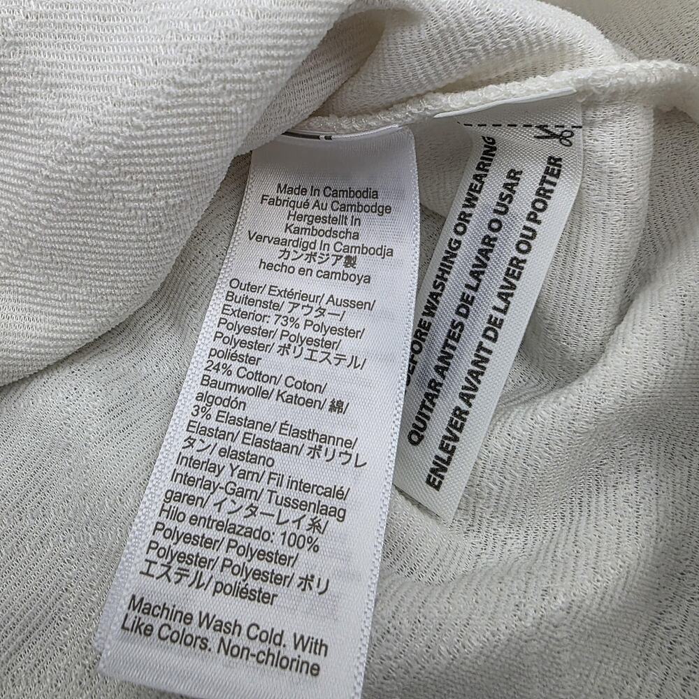 J Crew Sweater Womens Medium Ivory Quilted Pullover Long Sleeve Textured Casual - Picture 14 of 16